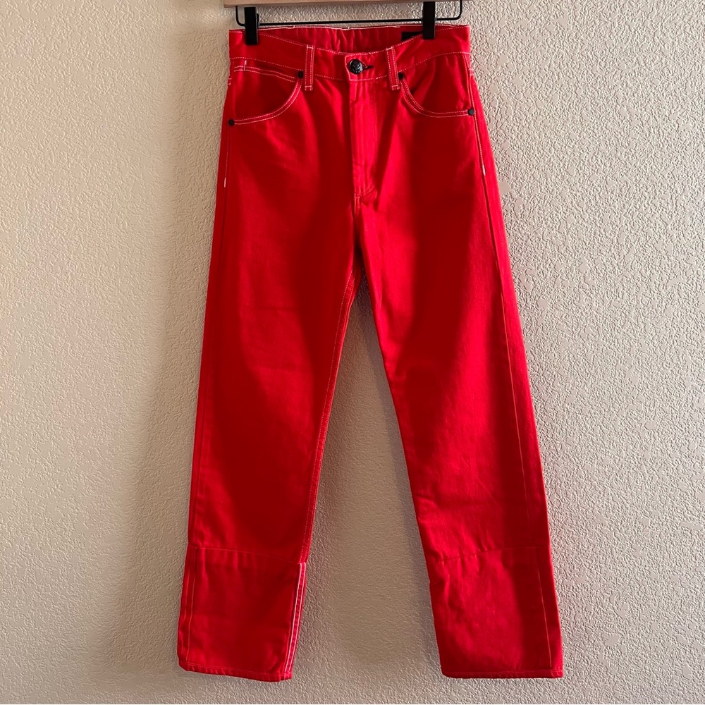 Rag and Bone Red High Rise Straight Leg Jeans Size 24